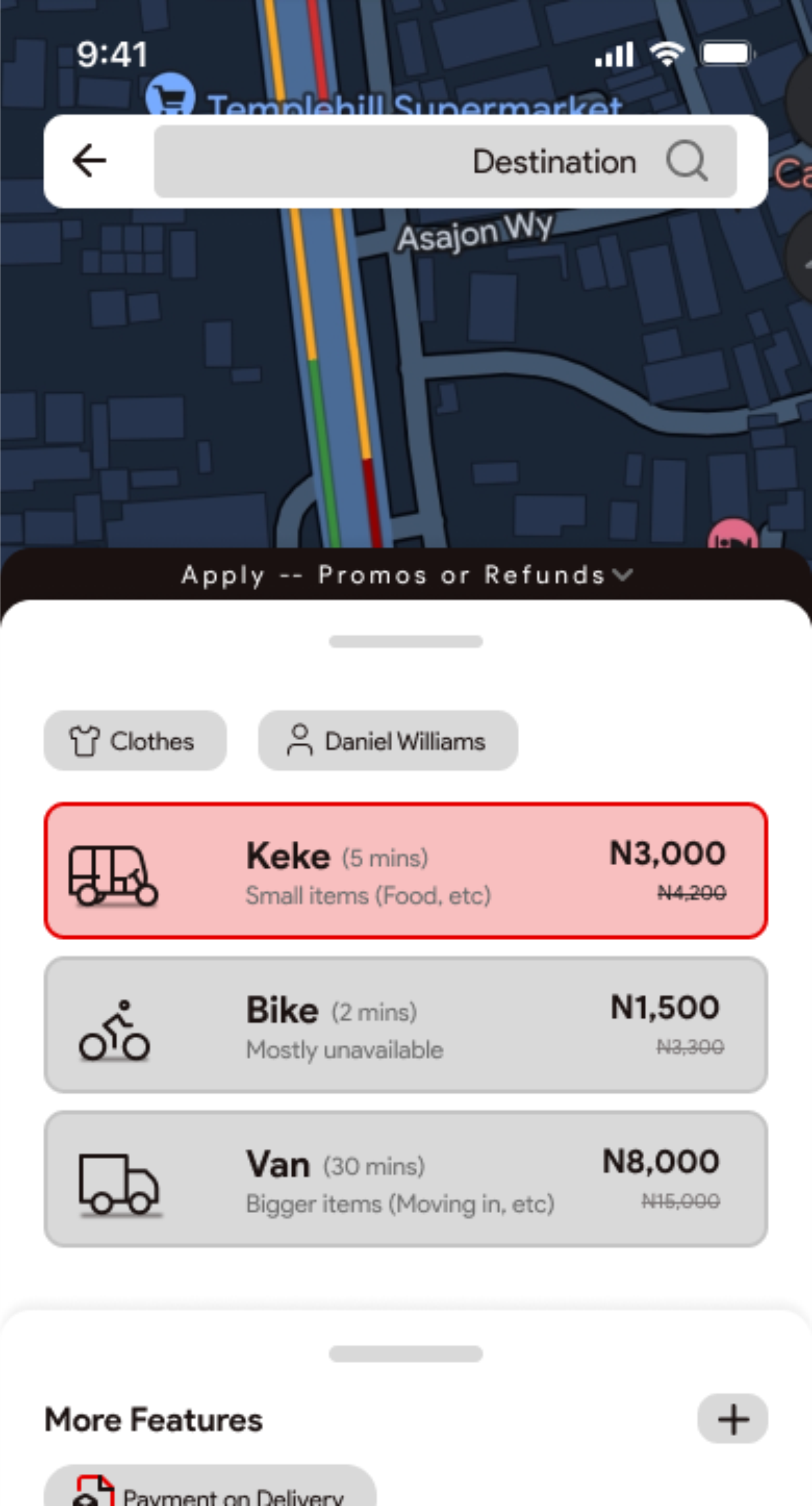 Request in seconds, Pickups in minutes.